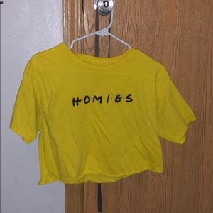 Yellow graphic crop top
